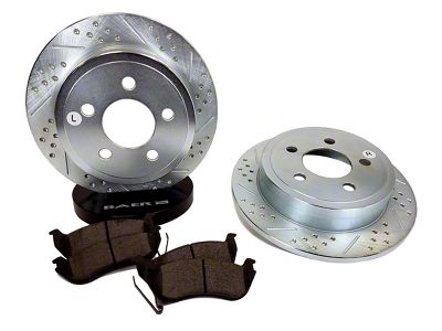 Baer Claw Drilled and Slotted Brake Rotor and Pad Kit; Rear (99-06 Jeep Wrangler TJ)
