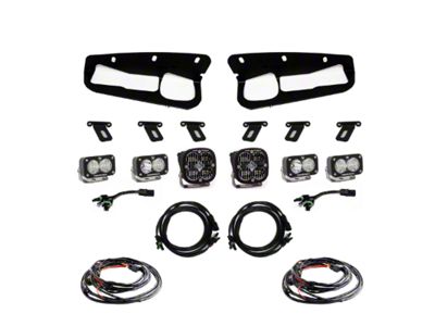 Baja Designs Squadron SAE/Dual S2 Sport LED Fog Light Pocket Kit; Clear (21-25 Bronco)