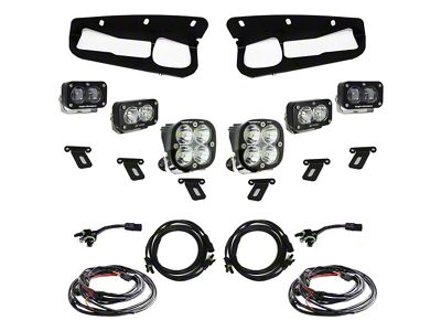 Baja Designs S2 SAE Pro LED Fog Light Pocket Kit with Toggle Switch; Clear (21-25 Bronco w/ Modular Front Bumper)