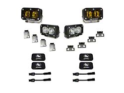 Baja Designs S2 SAE/S2 Pro Fog Pocket Kit; Amber (22-25 Bronco Raptor)