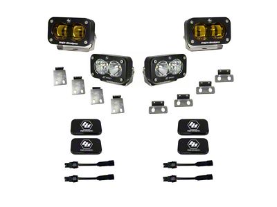 Baja Designs S2 SAE/S2 Pro Fog Pocket Kit; Amber (22-25 Bronco Raptor)
