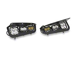 Baja Designs S2 SAE Sportsman LED Fog Light Pocket Kit with Upfitter Switch Harness; Amber (21-25 Bronco w/ Modular Front Bumper)