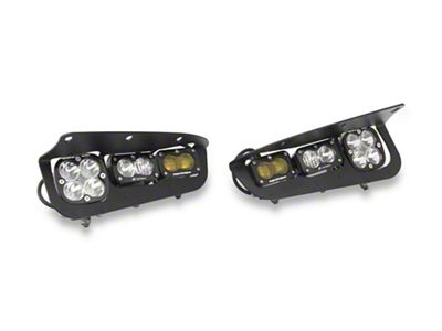Baja Designs S2 SAE Sportsman LED Fog Light Pocket Kit with Upfitter Switch Harness; Amber (21-25 Bronco w/ Modular Front Bumper)