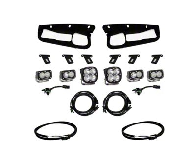 Baja Designs Squadron Sport/Dual S2 Sport LED Fog Light Pocket Kit; Clear (21-25 Bronco w/ Upfitter Switch)