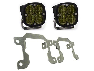 Baja Designs Squadron SAE LED Fog Light Pocket Kit; Amber (21-25 Bronco w/ Plastic Front Bumper)