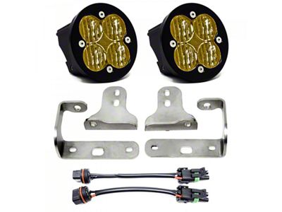 Baja Designs Squadron-R SAE LED Fog Light Pocket Kit; Amber (20-25 Jeep Gladiator JT Sport)
