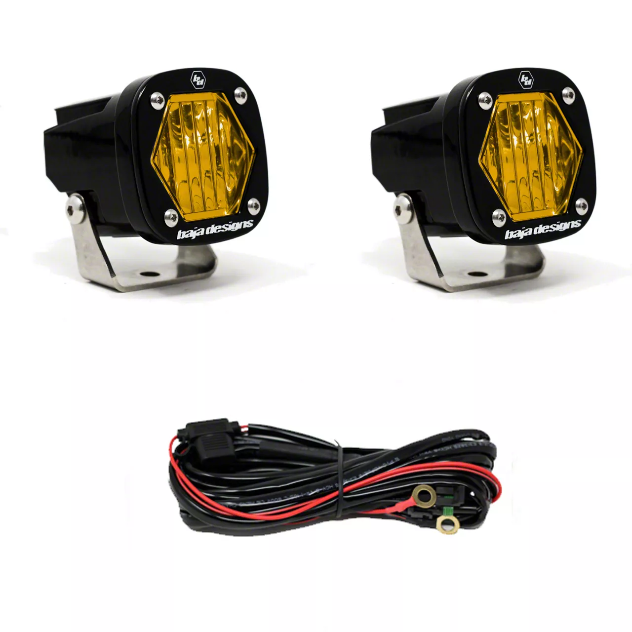 Baja Designs Jeep Wrangler S1 LED Auxiliary Light Pods; Wide Cornering