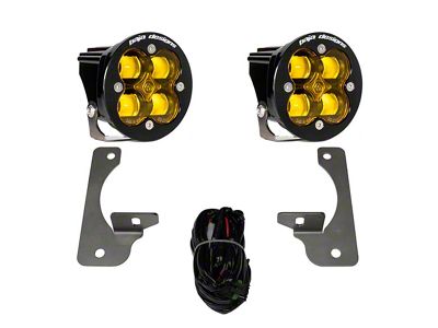 Baja Designs Squadron-R SAE LED Fog Light Pocket Kit; Amber (10-18 Jeep Wrangler JK w/ Premium Factory Bumper)