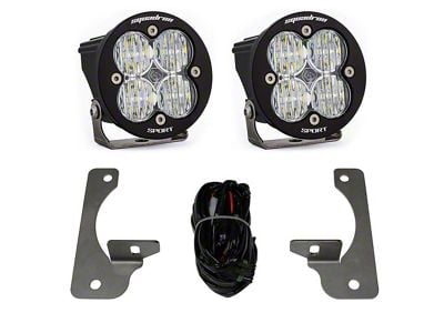 Baja Designs Squadron-R Sport LED Fog Light Pocket Kit; Clear (07-09 Jeep Wrangler JK w/ Premium Factory Bumper)