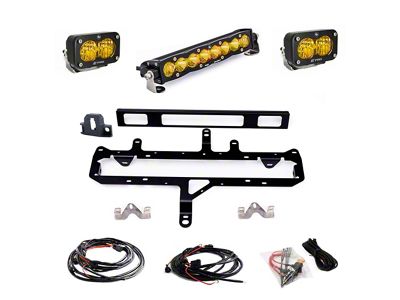 Baja Designs S8 10-Inch/S2 Pro Grille Conversion Light Kit; Amber (24-25 Tacoma w/ TRD Pro Style Grille)