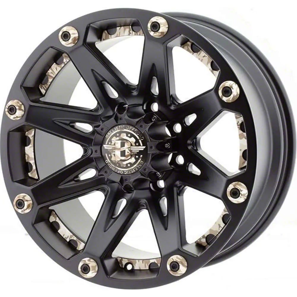 Ballistic Tacoma Jester Flat Black with Camouflage Accents 6-Lug Wheel ...