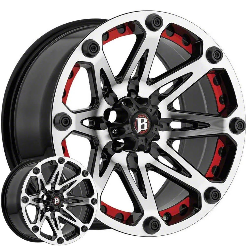 Ballistic Bronco Jester Flat Black Machined 6-Lug Wheel; 17x9; 0mm ...