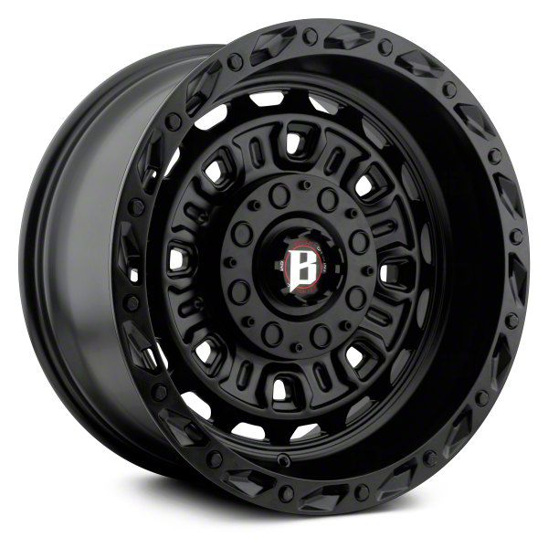 22 Ballistic Rims Ballistic Bronco Grenade Gloss Black 6-Lug Wheel; 22x12; -50mm Offset ...