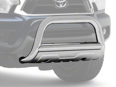 Barricade 3.50-Inch Oval Bull Bar with Skid Plate; Stainless Steel (05-15 Tacoma)