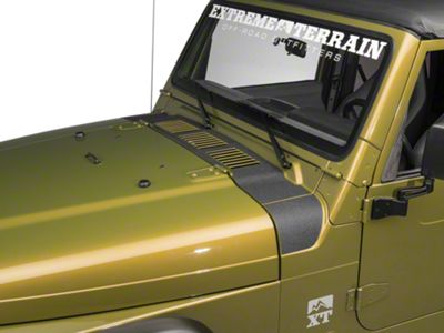 SEC10 Cowl Body Shield Decal; Gloss Black (97-06 Jeep Wrangler TJ)