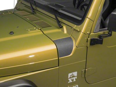 SEC10 Outer Cowl Body Shield Decal; Gloss Black (97-06 Jeep Wrangler TJ)