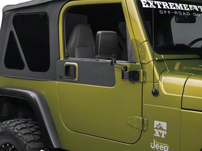 SEC10 BodyShield Door Accent Decal; Textured Black (87-06 Jeep Wrangler YJ & TJ)