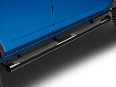 Barricade 4-Inch Oval Bent End Side Step Bars; Black (21-25 Bronco 4-Door)