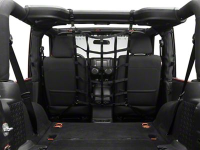 RedRock Front Pet Barrier Net; Black (07-18 Jeep Wrangler JK 2-Door)