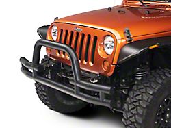 Barricade Tubular Front Bumper with Winch Cutout; Textured Black (07-18 Jeep Wrangler JK)