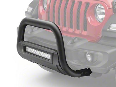 Barricade HD Bull Bar with Skid Plate and 20-Inch Dual Row LED Light Bar; Textured Black (18-25 Jeep Wrangler JL)