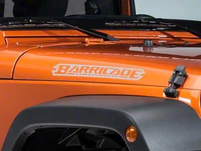 SEC10 Barricade Hood Decal; Silver (66-25 Jeep CJ5, CJ7, Wrangler YJ, TJ, JK & JL)