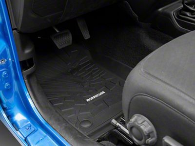 Barricade Custom Fit All-Weather Front and Rear Floor Liners; Black (20-25 Jeep Gladiator JT w/o Rear Underseat Storage)