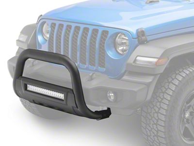 Barricade HD Bull Bar with Skid Plate and 20-Inch Dual Row LED Light Bar; Textured Black (20-25 Jeep Gladiator JT, Excluding Mojave)