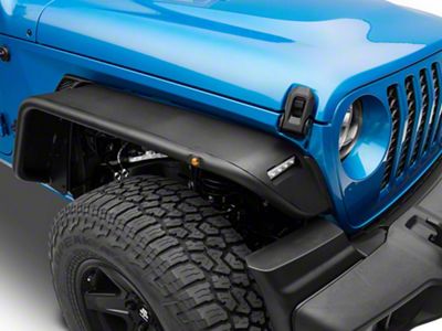 Barricade Tubular Fender Flares with LED DRL and Marker Lights; Front (20-25 Jeep Gladiator JT)