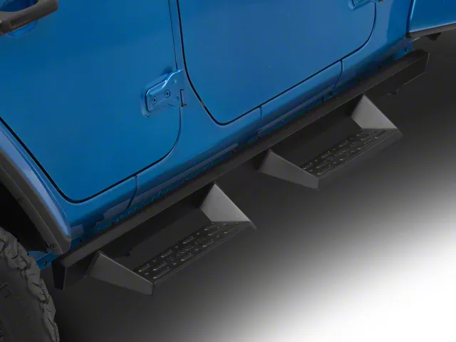 Barricade Jeep Wrangler Canyon Drop Steps; Textured Black J236890 (18 ...