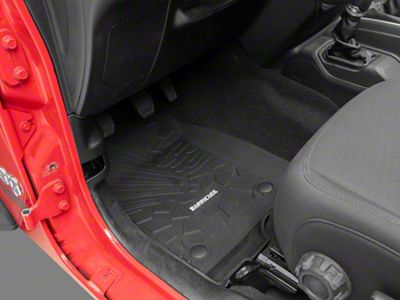 Barricade Custom Fit All-Weather Front and Rear Floor Liners; Black (18-25 Jeep Wrangler JL 4-Door)
