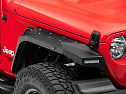 Barricade X-Series Fender Flares with LED DRL and Marker Lights; Black Inserts (18-25 Jeep Wrangler JL)
