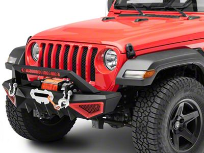 Barricade X-Series Front Bumper; Red Inserts (18-25 Jeep Wrangler JL)