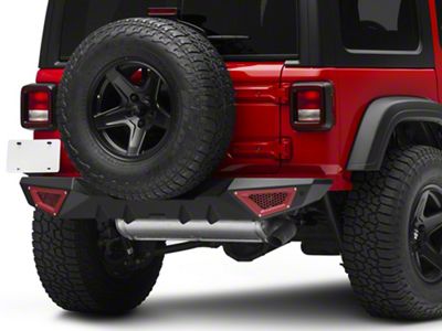 Barricade X-Series Rear Bumper; Red Inserts (18-25 Jeep Wrangler JL)