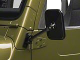 Barricade Quick Release Rectangular Mirrors; Textured Black (97-06 Jeep Wrangler TJ)