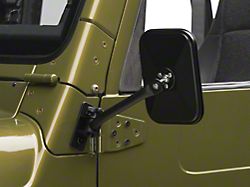 Barricade Quick Release Rectangular Mirrors; Textured Black (97-06 Jeep Wrangler TJ)