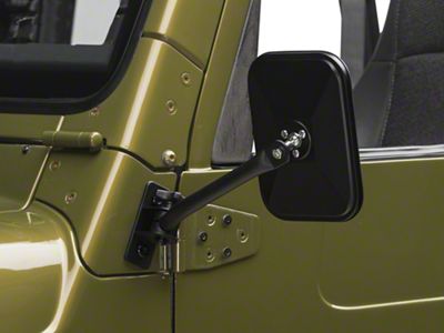 Barricade Quick Release Rectangular Mirrors; Textured Black (97-06 Jeep Wrangler TJ)
