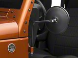 Barricade Round Adventure Mirrors; Textured Black (66-25 Jeep CJ5, CJ7, Wrangler YJ, TJ, JK & JL)