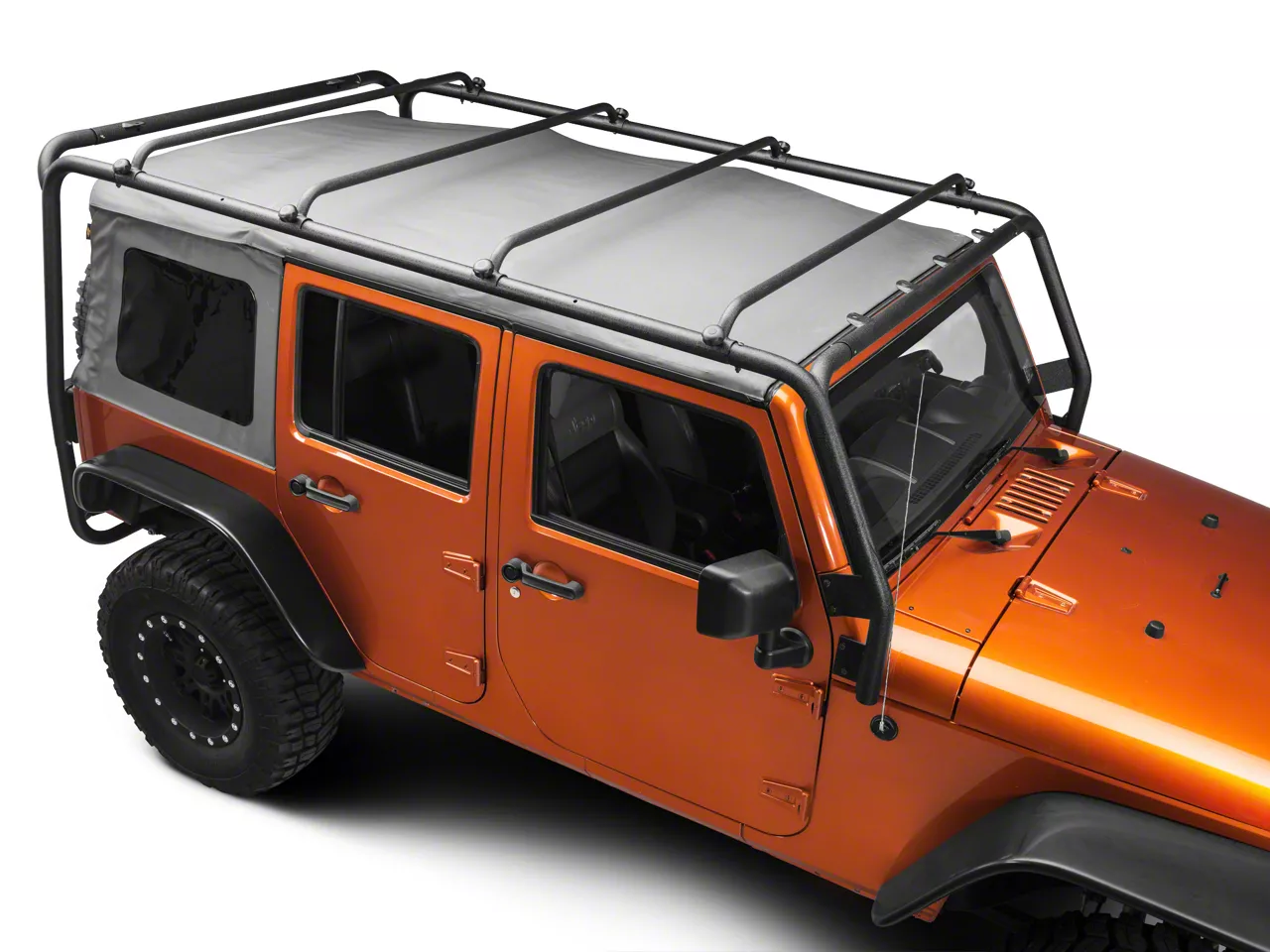 Barricade Jeep Wrangler Roof Rack Textured Black J100173 07 18 Jeep Wrangler JK 4 Door Free Shipping