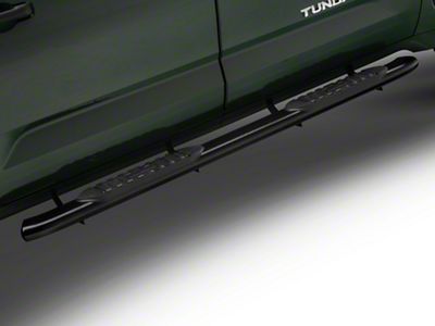Barricade 5-Inch Oval Bent End Side Step Bars; Black (22-25 Tundra CrewMax)