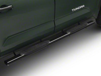Barricade 5-Inch Oval Straight End Side Step Bars; Black (22-25 Tundra CrewMax)
