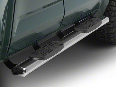 Barricade 5-Inch Oval Straight End Side Step Bars; Stainless Steel (22-25 Tundra CrewMax)