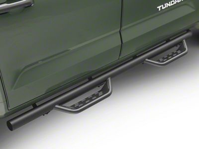 Barricade Tubular Drop Steps; Fine Textured Black Finish (22-25 Tundra CrewMax)