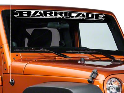 SEC10 Barricade Windshield Decal; White (66-25 Jeep CJ5, CJ7, Wrangler YJ, TJ, JK & JL)
