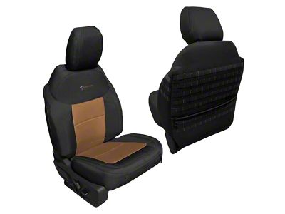 Bartact Tactical Series Front Seat Covers; Black/Coyote (21-25 Bronco)