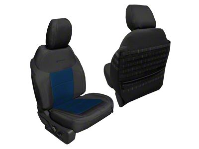 Bartact Tactical Series Front Seat Covers; Black/Navy (21-25 Bronco)