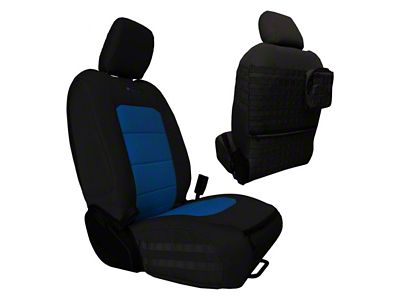 Bartact Tactical Series Front Seat Covers; Black/Blue (20-25 Jeep Gladiator JT)