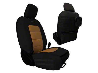 Bartact Tactical Series Front Seat Covers; Black/Coyote (20-25 Jeep Gladiator JT)