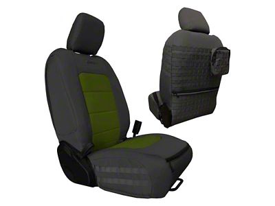 Bartact Tactical Series Front Seat Covers; Black/Olive (20-25 Jeep Gladiator JT)