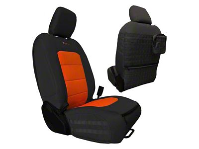 Bartact Tactical Series Front Seat Covers; Black/Orange (20-25 Jeep Gladiator JT)